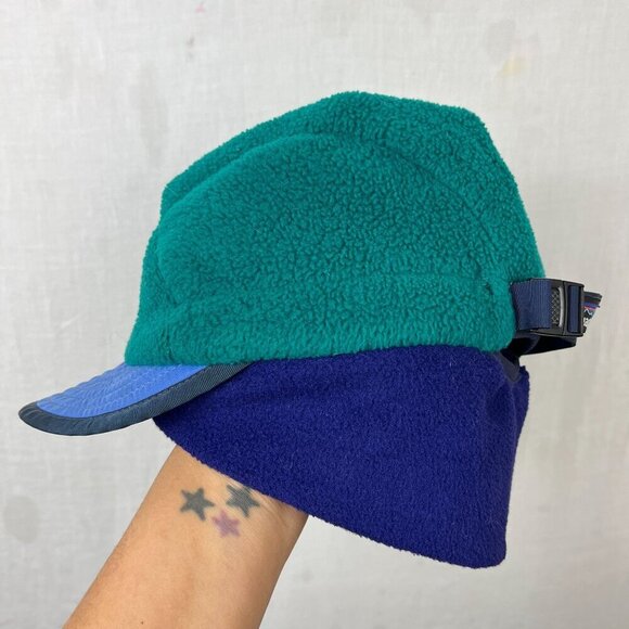 Vintage Patagonia Synchilla Fleece Duckbill Trapper Hat Mens L USA 90s Ear Flap - Picture 1 of 12